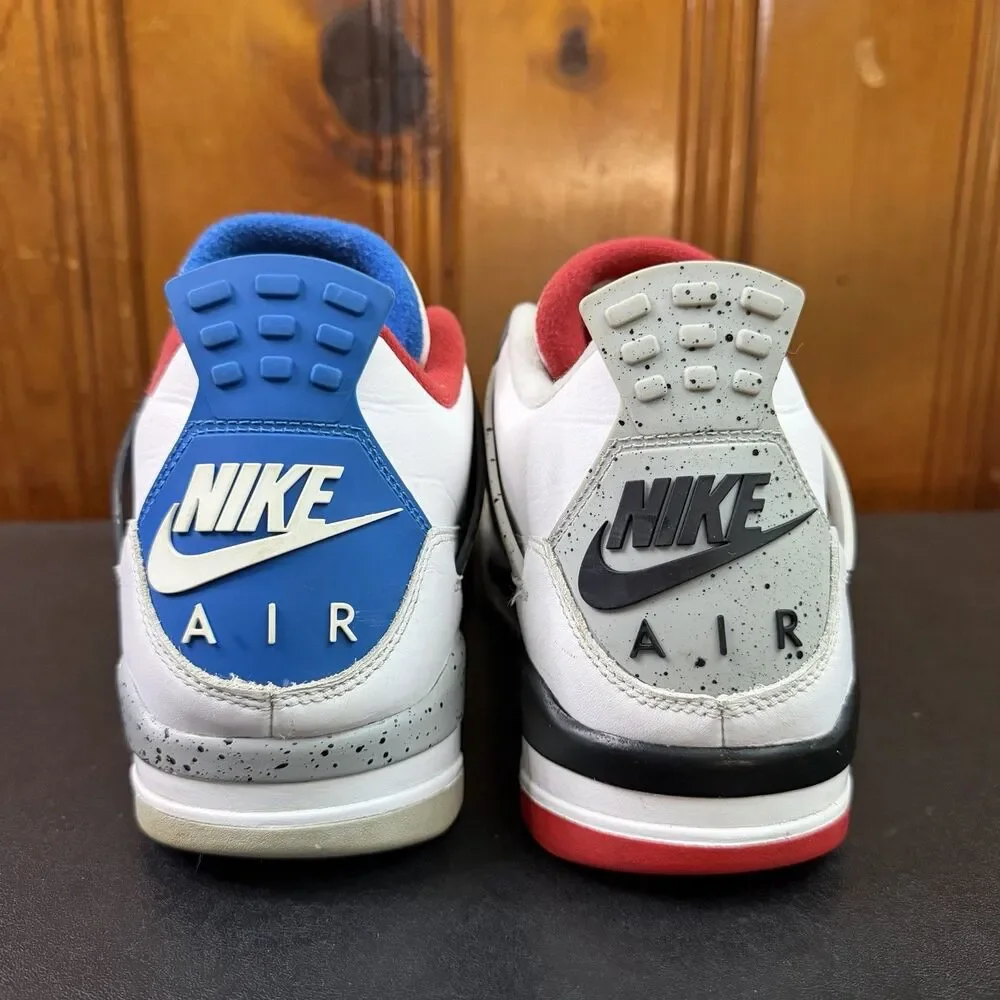 Jordan 4 What The Size 12 Men CI1184-146 Mismatch White Blue Red Cement